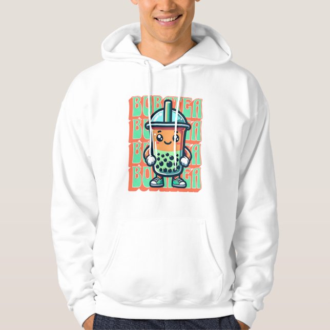 Boba Bubble Tea Kawaii Cute Cartoon Hoodie (Front)