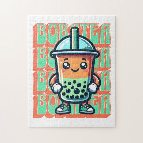 Boba Bubble Tea Kawaii Cute Cartoon Jigsaw Puzzle