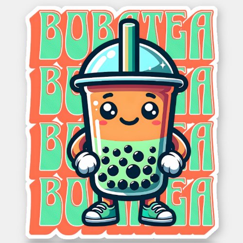 Boba Bubble Tea Kawaii Cute Cartoon Sticker