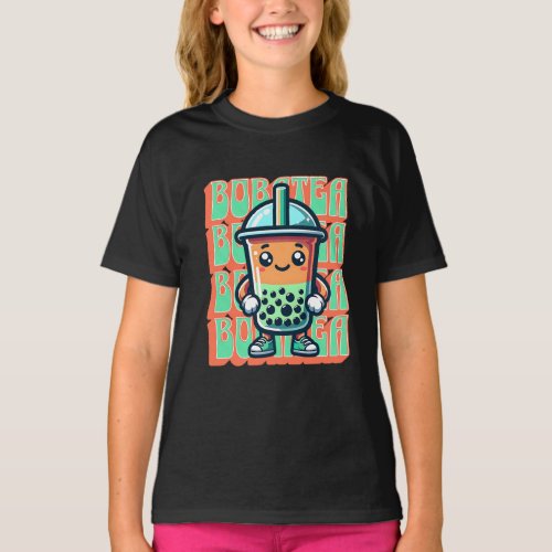 Boba Bubble Tea Kawaii Cute Cartoon T_Shirt