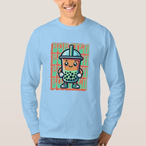 Boba Bubble Tea Kawaii Cute Cartoon T_Shirt