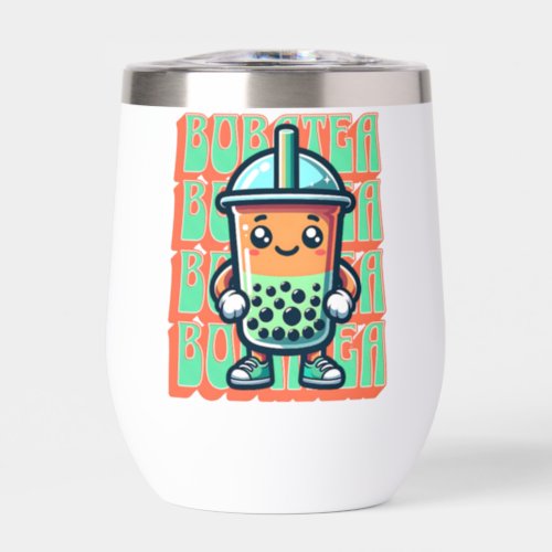 Boba Bubble Tea Kawaii Cute Cartoon Thermal Wine Tumbler