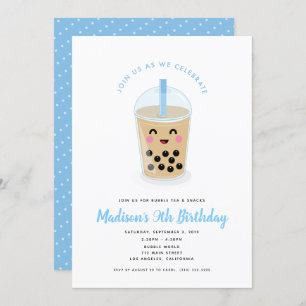 Boba Bubble Tea Party Invitation