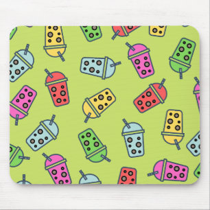 Boba Bubble Tea Pattern Mouse Pad