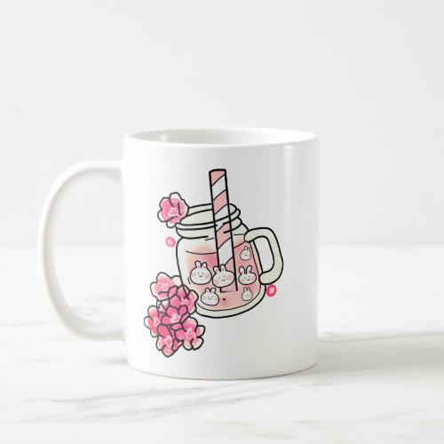 Boba Bunny Kawaii and Cute Tea Pink Coffee Mug