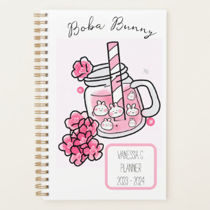 Boba Bunny Kawaii and Cute Tea Pink Planner