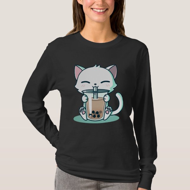 Boba Cat Kitten T-Shirt (Front)