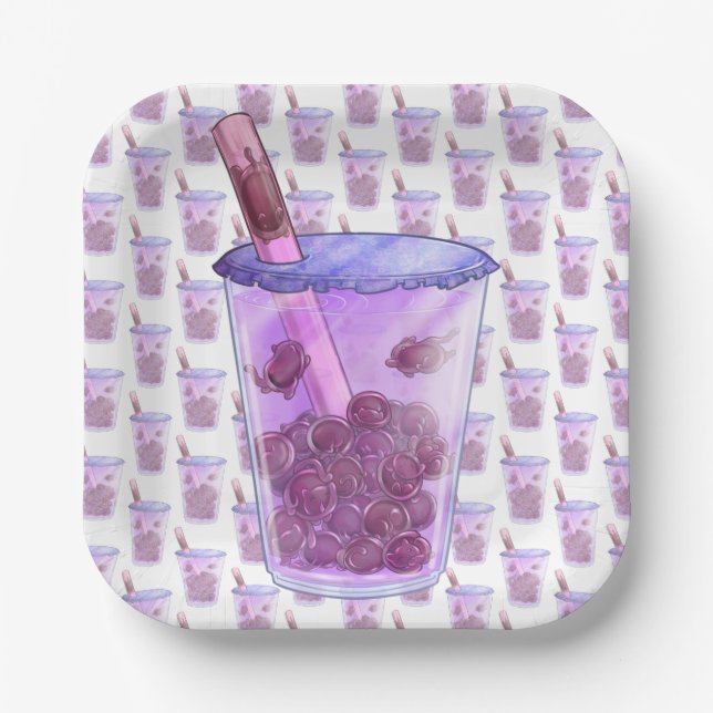 Boba Cats Paper Plates (Front)