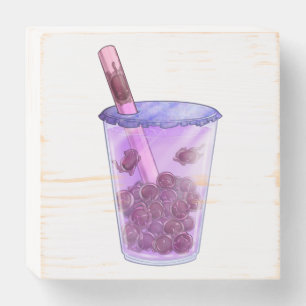 Boba Cats Wooden Box Sign