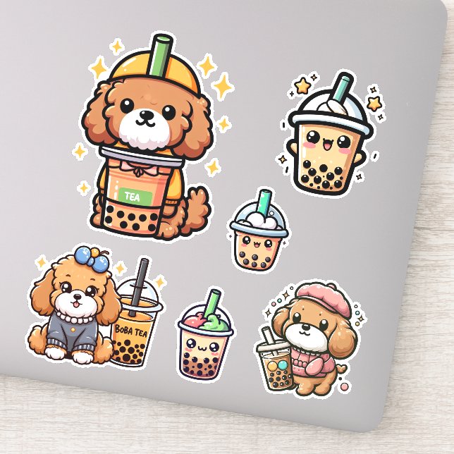 Boba Cavoodle Sticker (Detail)