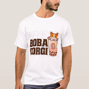 Boba Corgi Bubble Tea Kawaii Dog Lover Gift T-Shirt