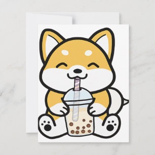 Boba Corgi, Corgi Boba, Boba Shiba, Shiba, Corgi, Invitation