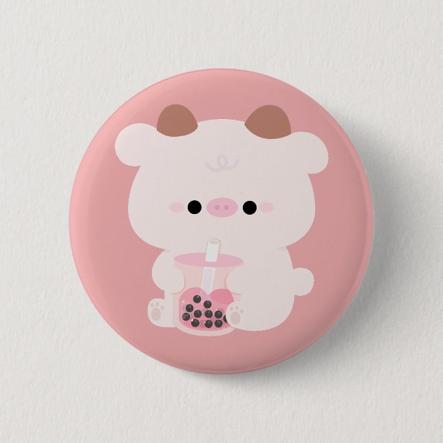 Boba Cow Button (Front)