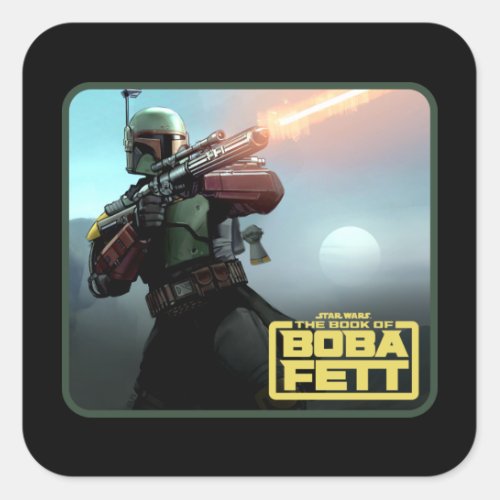 Boba Fett Blaster Rifle Graphic Square Sticker
