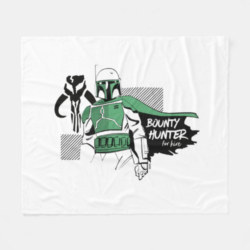 Boba Fett Bounty Hunter For Hire Sketch Fleece Blanket