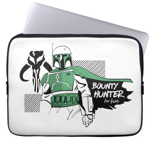 Boba Fett Bounty Hunter For Hire Sketch Laptop Sleeve