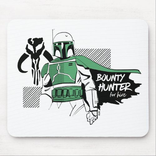 Boba Fett Bounty Hunter For Hire Sketch Mouse Pad