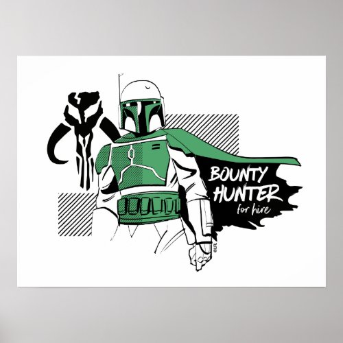 Boba Fett Bounty Hunter For Hire Sketch Poster