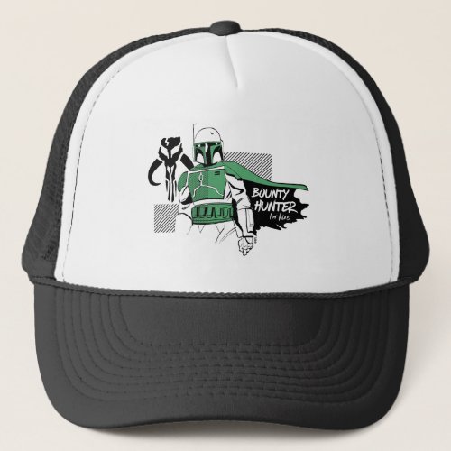 Boba Fett Bounty Hunter For Hire Sketch Trucker Hat