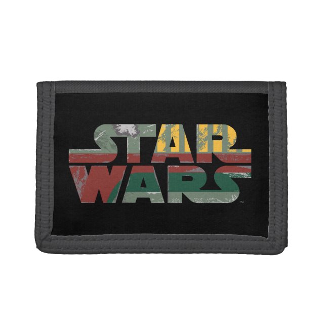 Boba Fett Style Star Wars Logo Trifold Wallet (Front)