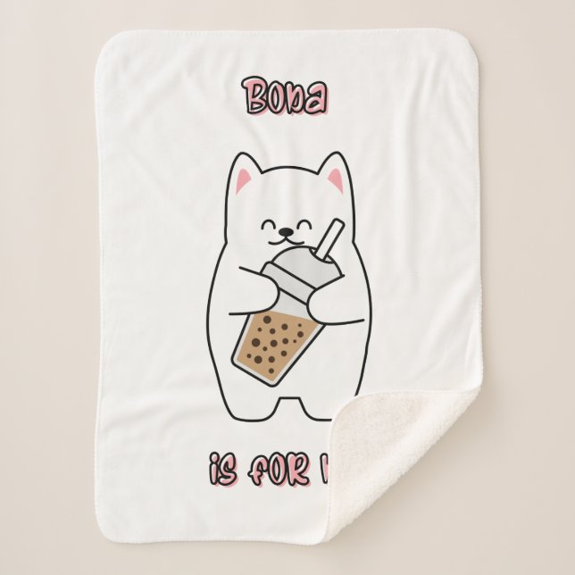 Boba Is For Me Sherpa Blanket (Front)