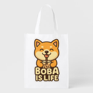 Boba Is Life – Shiba & Bubble Tea Tote