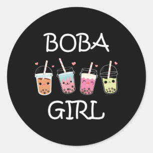 Boba Kawaii Bubble Tea Ns Classic Round Sticker