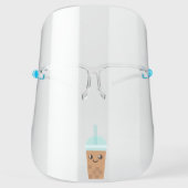 Boba lover, drinking boba, bubble tea drink face shield (Front)