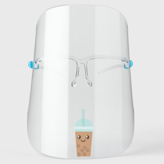 Boba lover, drinking boba, bubble tea drink face shield (Front)