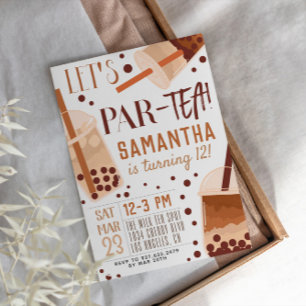 Boba Milk Par-Tea Birthday Invitation