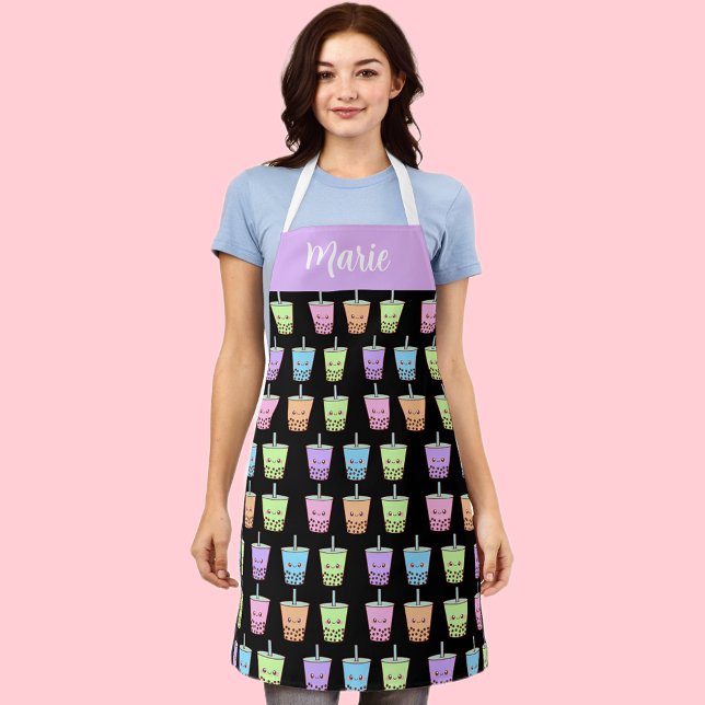 Boba Milk Tea Flavors Apron (Creator Uploaded)