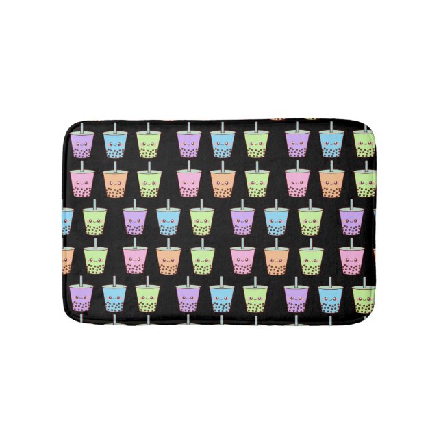  Boba Milk Tea Flavors Bath Mat (Front)
