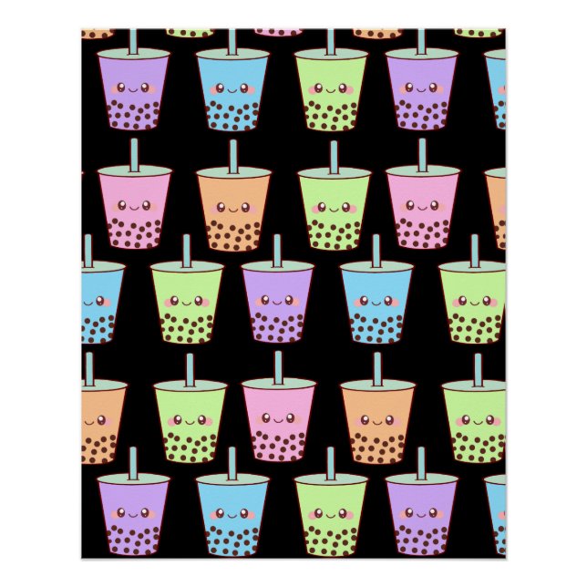 Boba Milk Tea Flavors Poster (Front)