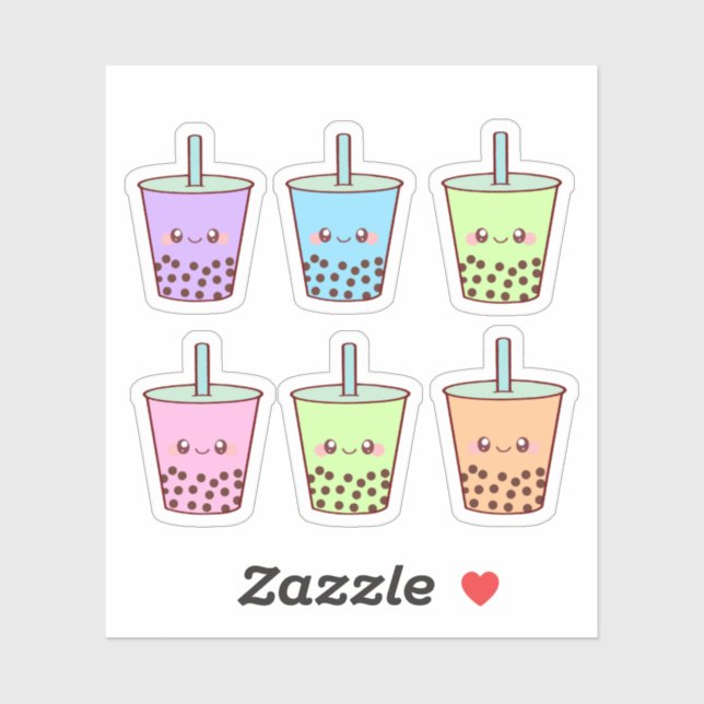 Boba Milk Tea Flavors Sticker (Sheet)