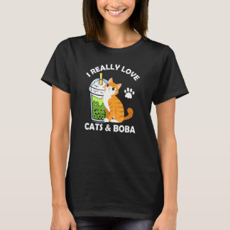 Boba Milk Tea I Really Love Cats & Boba  Teen Clot T-Shirt