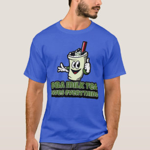 Boba Milk Tea Solves Everything Smiling Cup Face T-Shirt