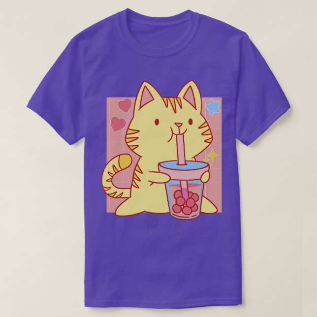 Boba Neko Kawaii T-Shirt (Design Front)
