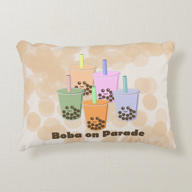 Boba on Parade Decorative Pillow (Front)