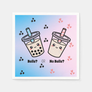 Boba or No Boba? Bubble Tea Boba Gender Reveal Napkins