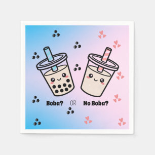 Boba or No Boba? Bubble Tea Boba Gender Reveal Napkins