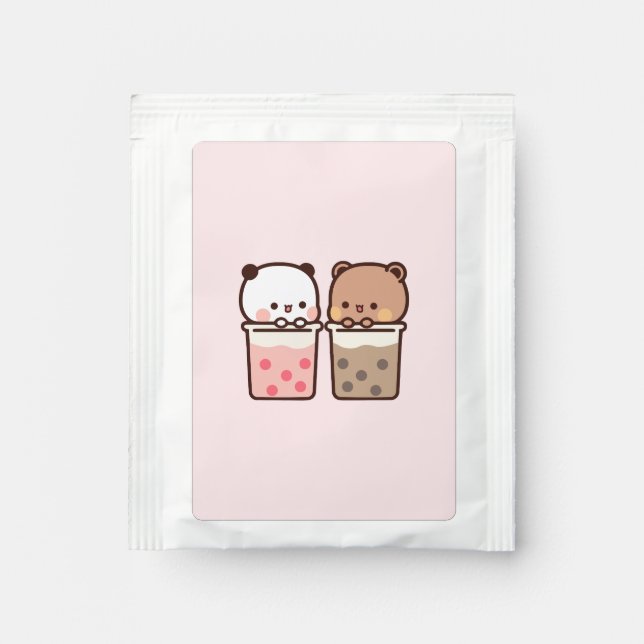 Boba Panda Bear Loves Boba milk and mocha tea Tea Bag Drink Mix (Front)