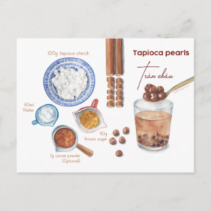 Boba Pearls Recipe Postcard