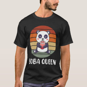 Boba Queen Bubble Tea Japanese Cute Panda Anime T-Shirt
