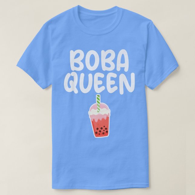 Boba Queen Cute Graphic Print for Bubble Tea Lover T-Shirt (Design Front)