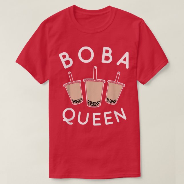 Boba Queen , Ice Drink Tea Bubble Boba Tee  (Design Front)