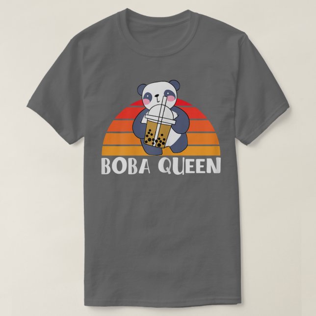 Boba Queen Panda Bear Bubble Tea Partner Look 132 T-Shirt (Design Front)