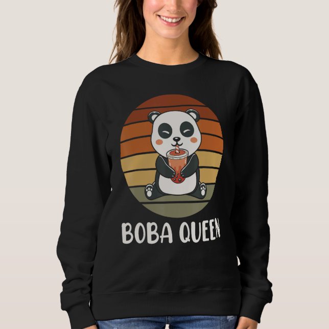 Boba Queen Panda Bubble Tea Boba Tea Sweatshirt (Front)