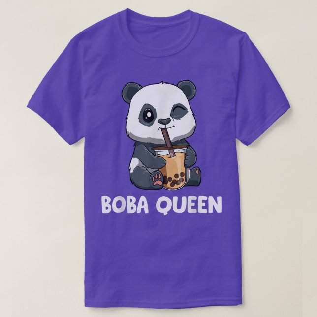 Boba Queen PandasFunny Boba Tea  T-Shirt (Design Front)