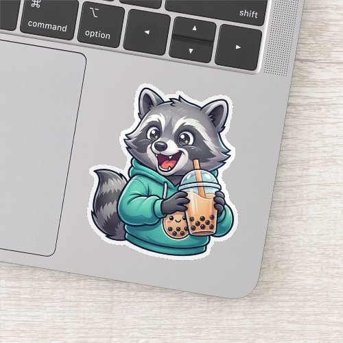 Boba Raccoon Sticker
