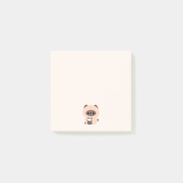 Boba Siamese Cat Post-it Notes (Front)